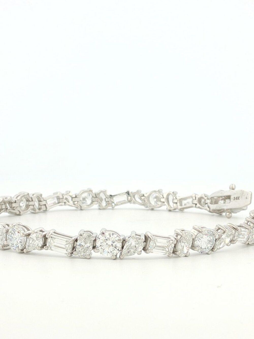 10.40Ct Mixed Cut Lab Grown Diamond Tennis Bracelet in 14K Gold